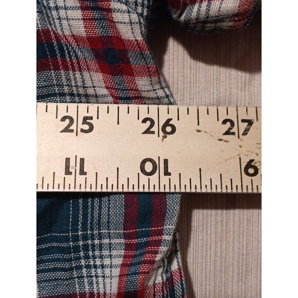 Vtg Marithe Francois Girbaud Button Up Long Sleeve Shirt Plaid Blue Sz XXXL - Picture 8 of 8